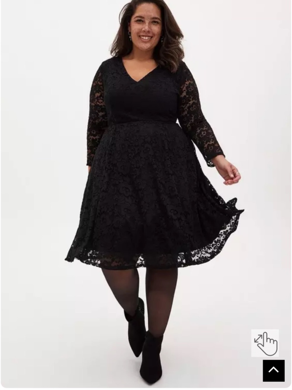 Lace Fit & Flare V-Neck Midi Dress